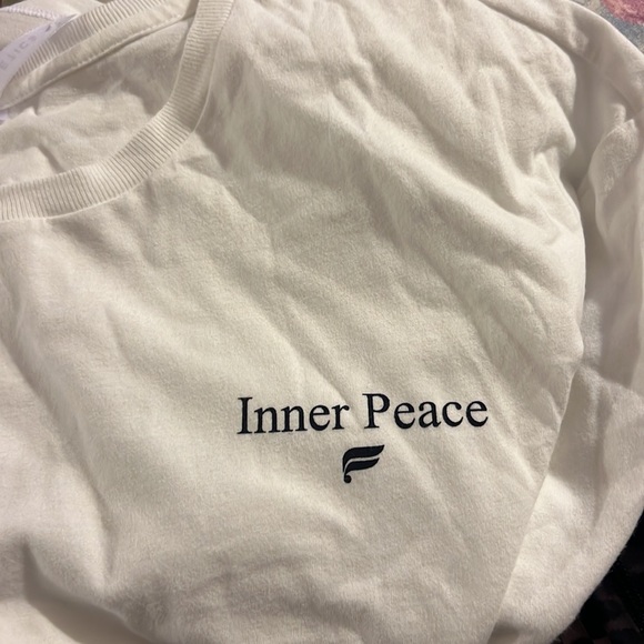 white creme fabletics inner peace tee - Picture 2 of 5